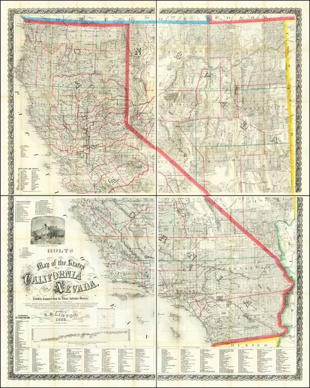 Map of the States of California and Nevada Carefully Compiled from the Latest Authentic Sources.