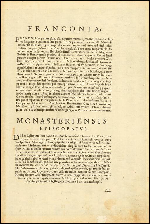 [Unrecorded Variant]  Franciae Orientalis (Vulgo Frankenlant) Descriptio