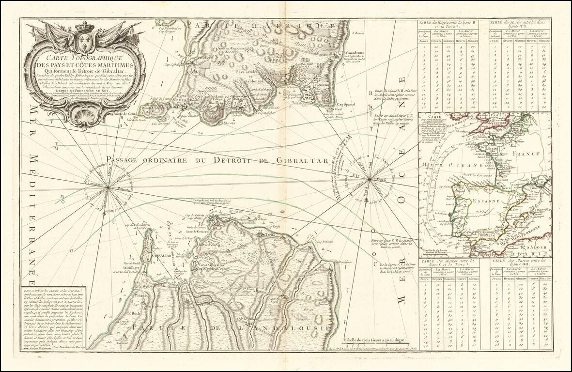 Carte Topographique des pays et cotes maritimes Qui forment le Detroit de Gibraltar . . .