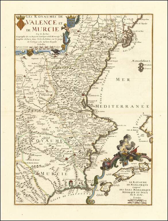 Les Royaumes De Valence et de Murcie . . . (with large inset of Le Royaume de Maillorque compose Des Isles Maillorque Minorque et Ivica)