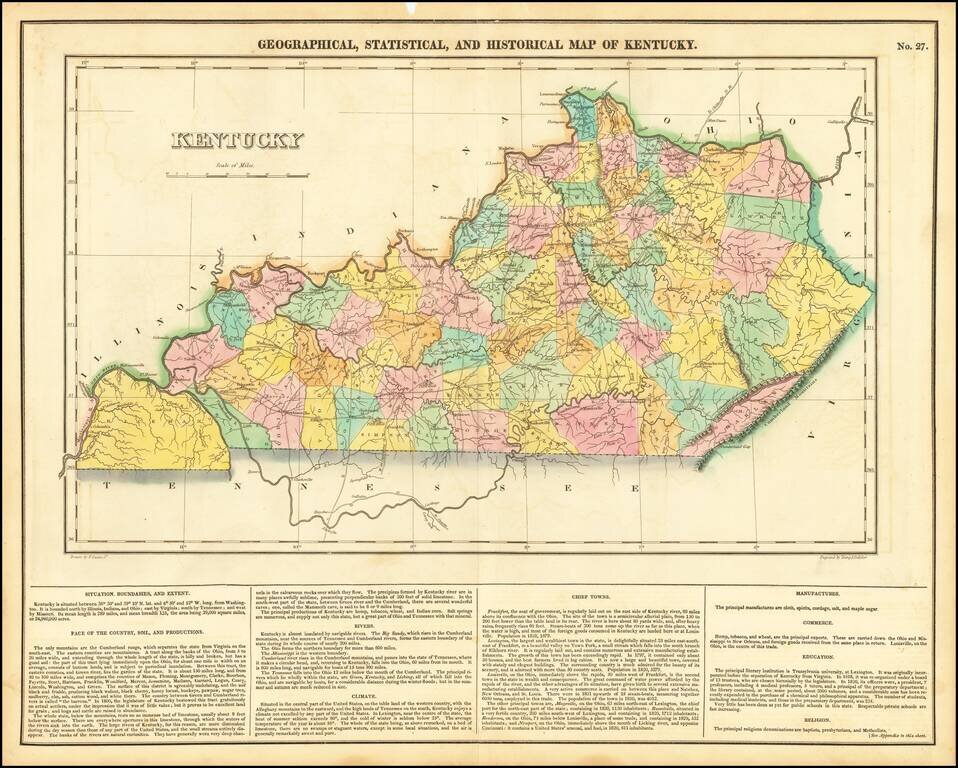 Geographical, Statistical and Historical Map of Kentucky