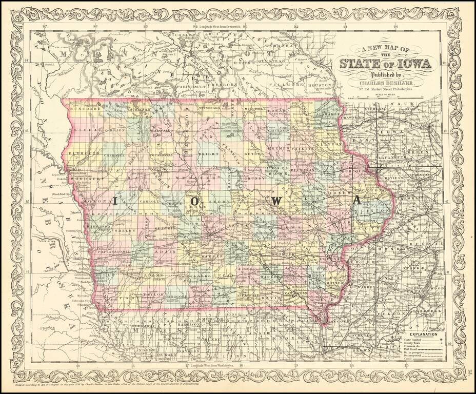A New Map Of The State Of Iowa . . .
