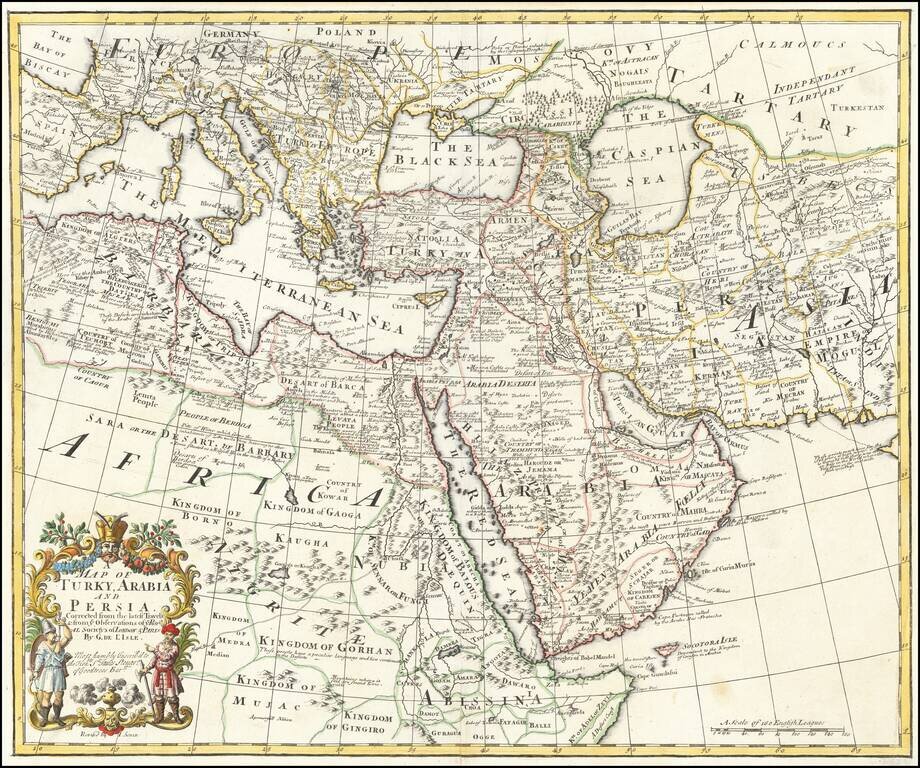 A Map of Turky, Arabia And Persia.  Corrected from the latest Travels . . . 1719