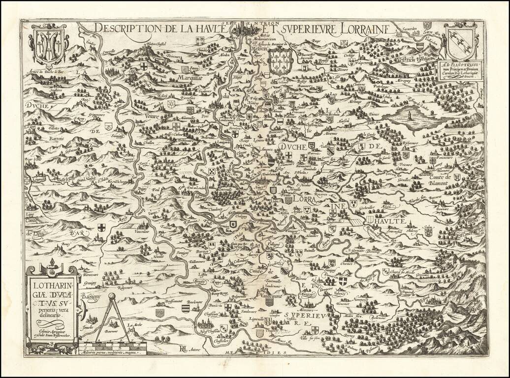 Description de la Haulte et Superieure Lorraine |  Lotharingiae Ducatus Superioris vera delineatio