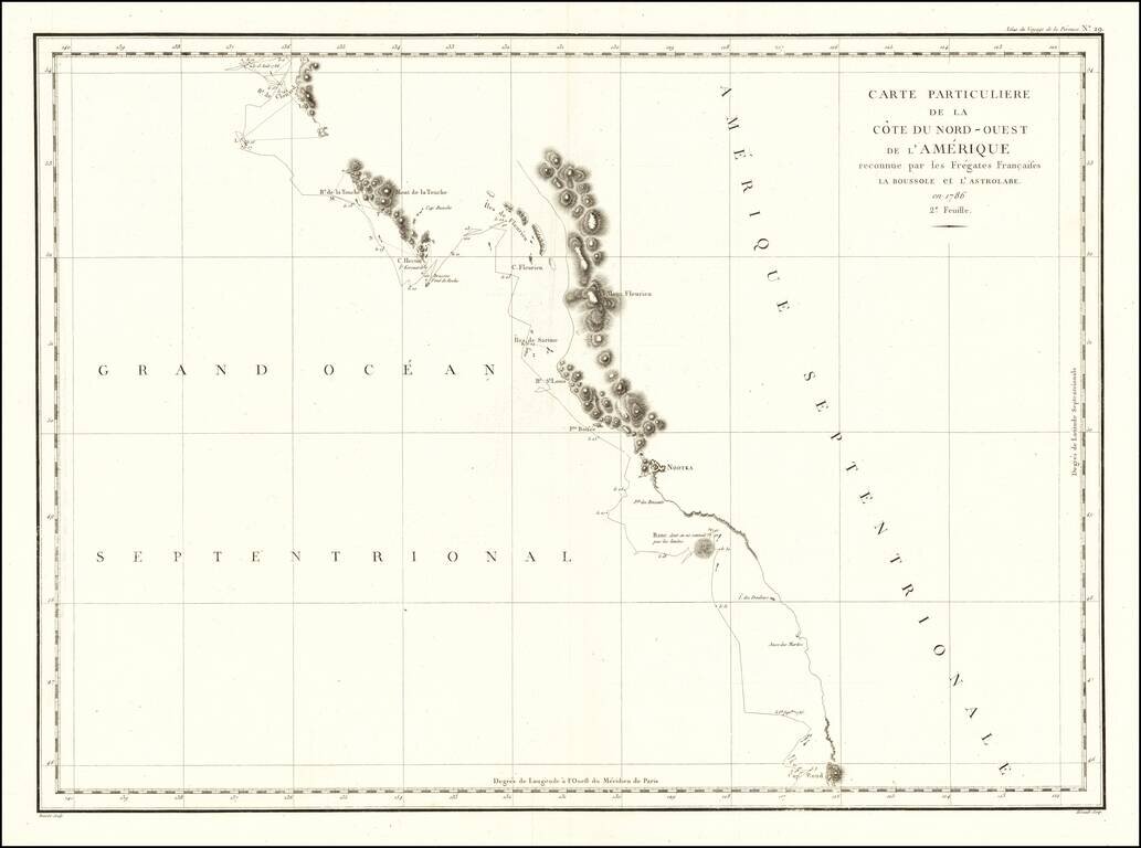 [Vancouver Island] Carte Particuliere de la Cote du Nord-Ouest de l'Amerique reconnue par les Fregates Francaises la Boussole et l' Astrolabe en 1786 2e. Feuille.