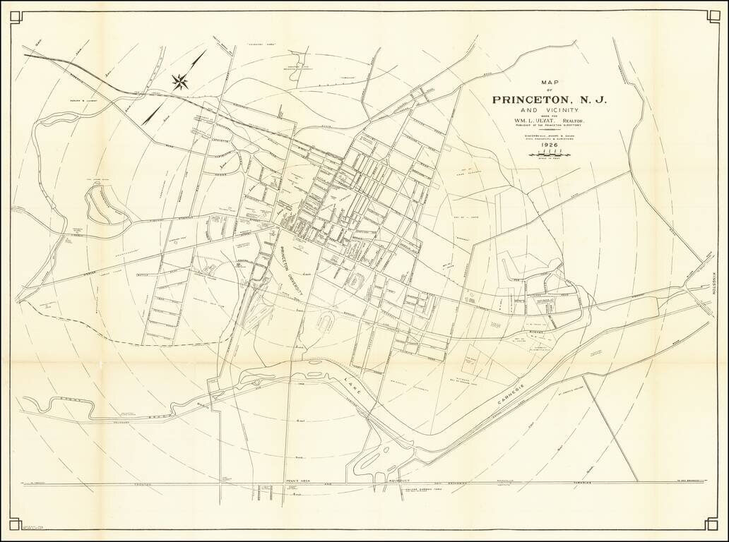 Map of Princeton, N.J. and Vicinity Made For Wm. L. Ulyat, Realtor. . . . 1926