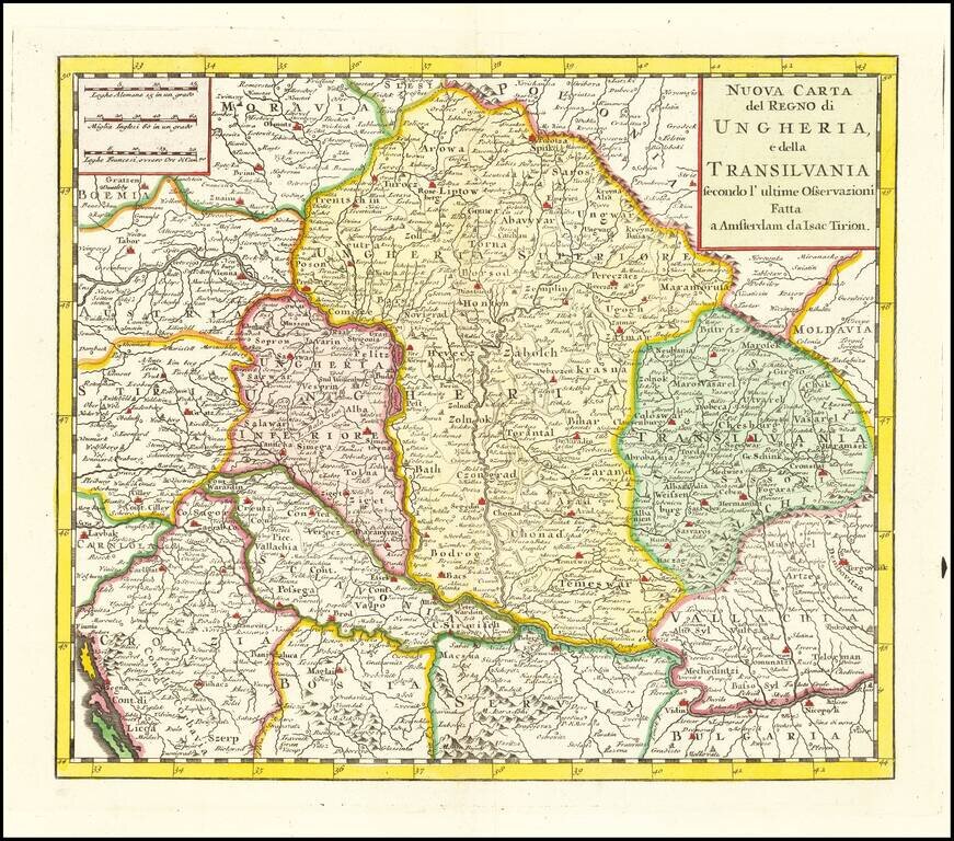 Nuova Carta del Regno di Ungheria e della Transilvania secondo l'ultime Osservazioni . . .