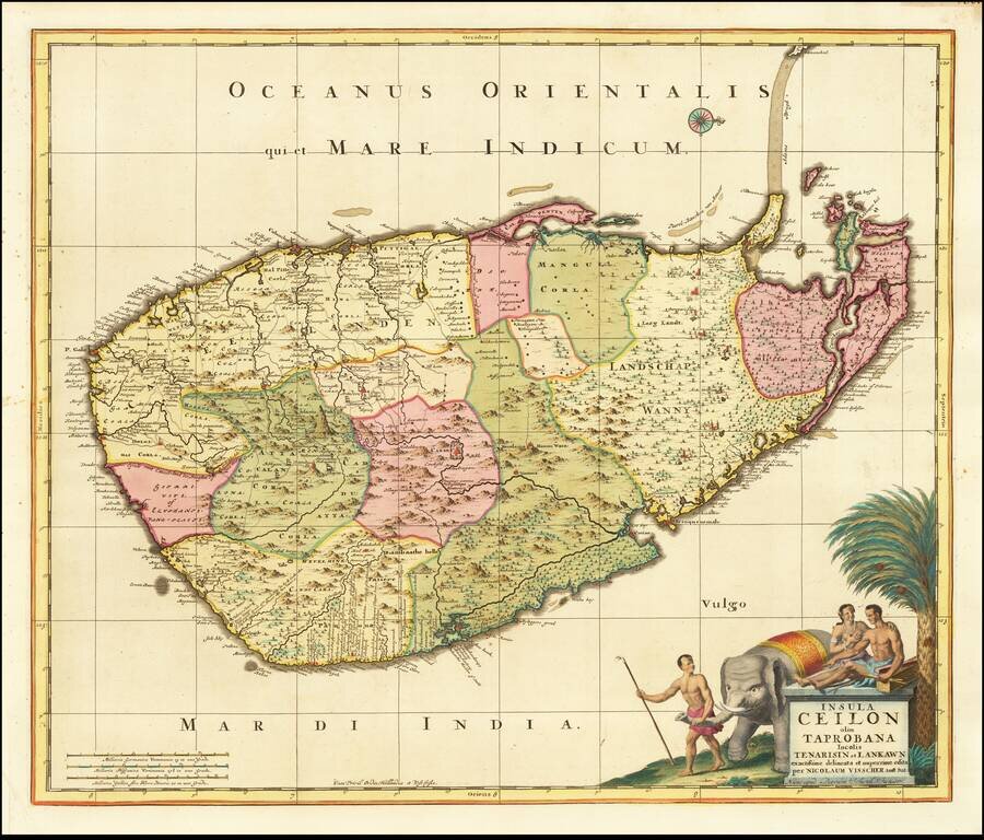 Insula Ceilon olim Taprobana Incolis Tenarisin et Lankawn exactissime deleineata nuperrime edita . . .