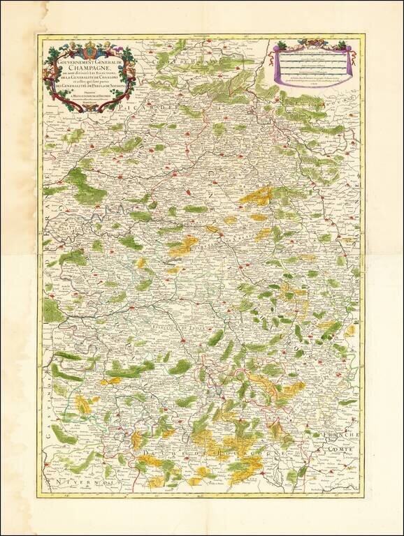 Gouvernement General De Champagne ou sont divisees Les Esclections, De La Generalite De Chaalons … De Paris et De Soissons . . .   1717