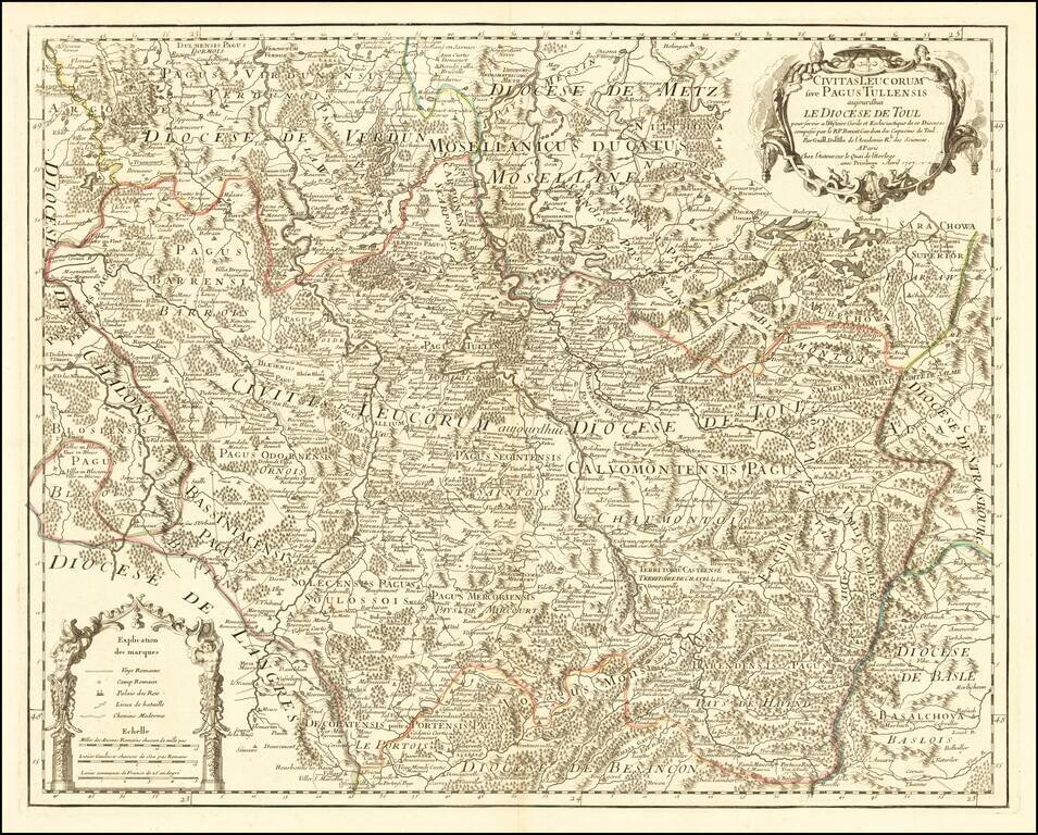 Civitas Leucorum sive Pagus Tullensis aujourdhui Le Diocese De Toul . . . 1707