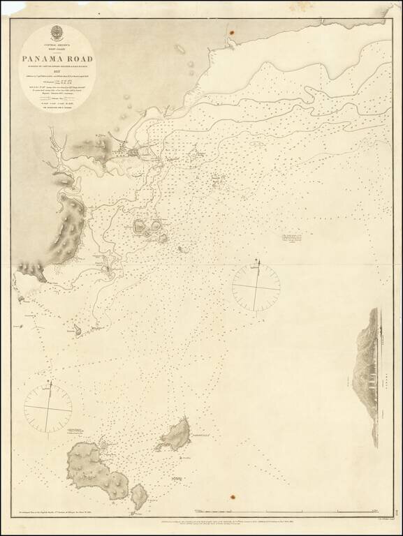Panama Road Surveyed by Captn. Sir Edward Belcher in H.M.S. Sulphur 1837  Additions by Captn Kellett in 1847 and Mr. Hall, Mast. R.N. in March & April 1858 . . .
