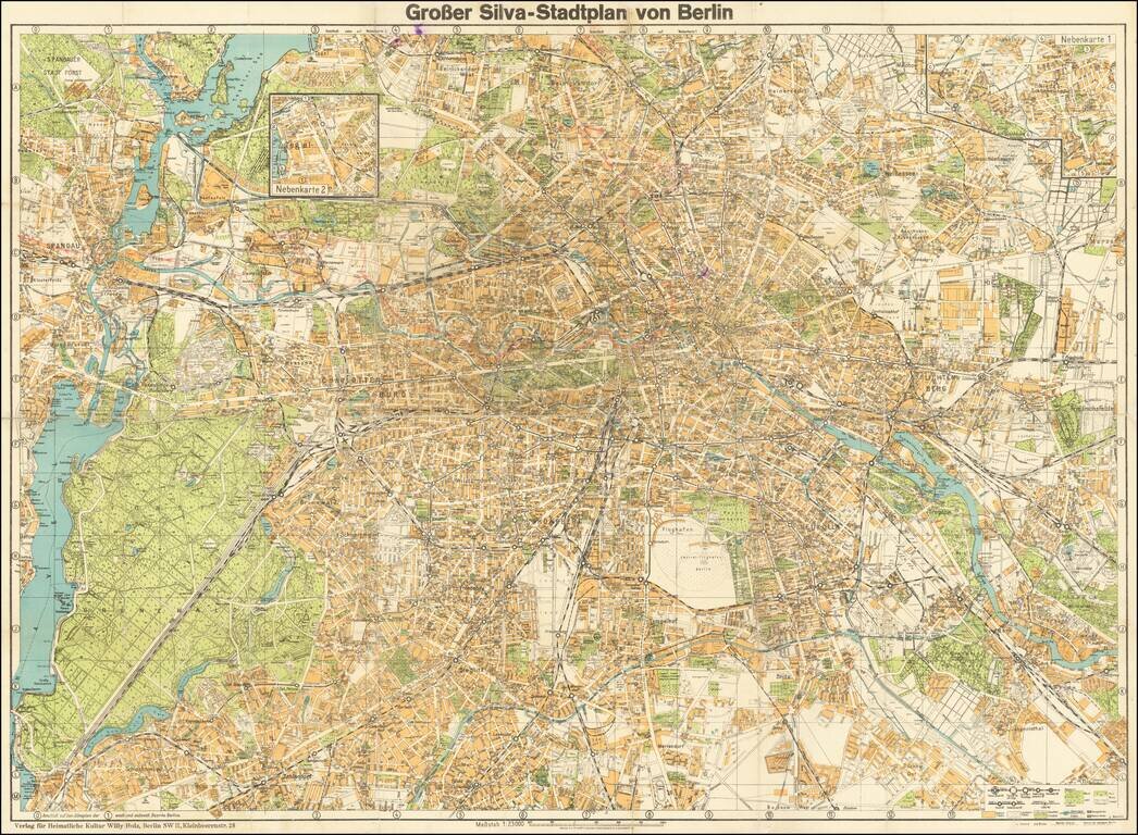 [Second World War - Battle of Berlin] Großer Silva-Stadtplan von Berlin