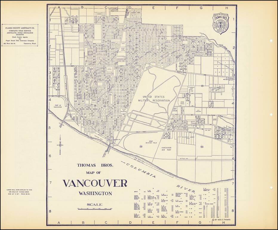 Thomas Bros. Map of Vancouver Washington