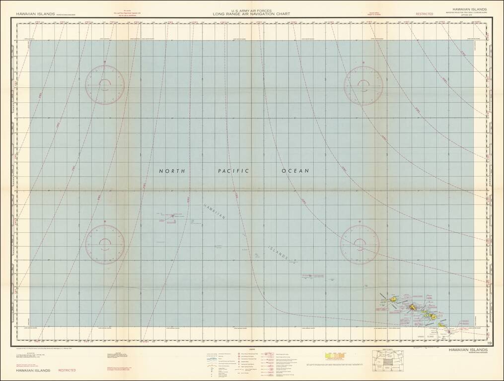 [Confidential / Restricted Map -- Hawaiian Islands] Long Range Air Navigation Chart
