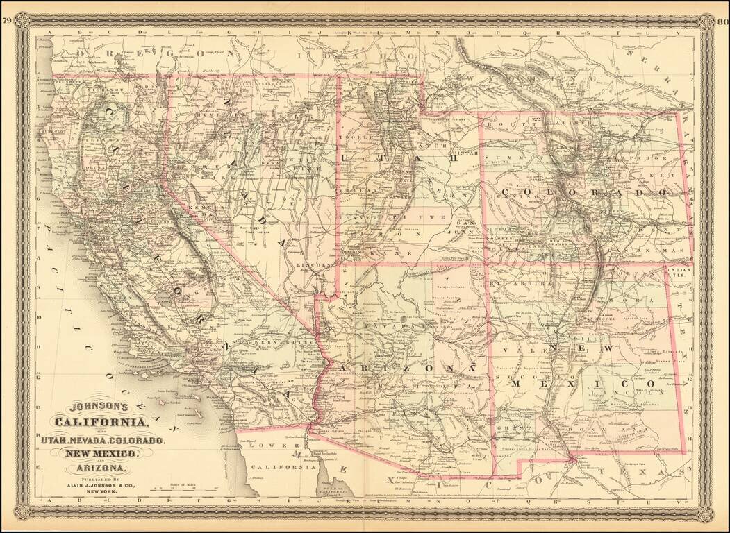 Johnson's California, Territories of New Mexico, Arizona, Colorado, Nevada and Utah