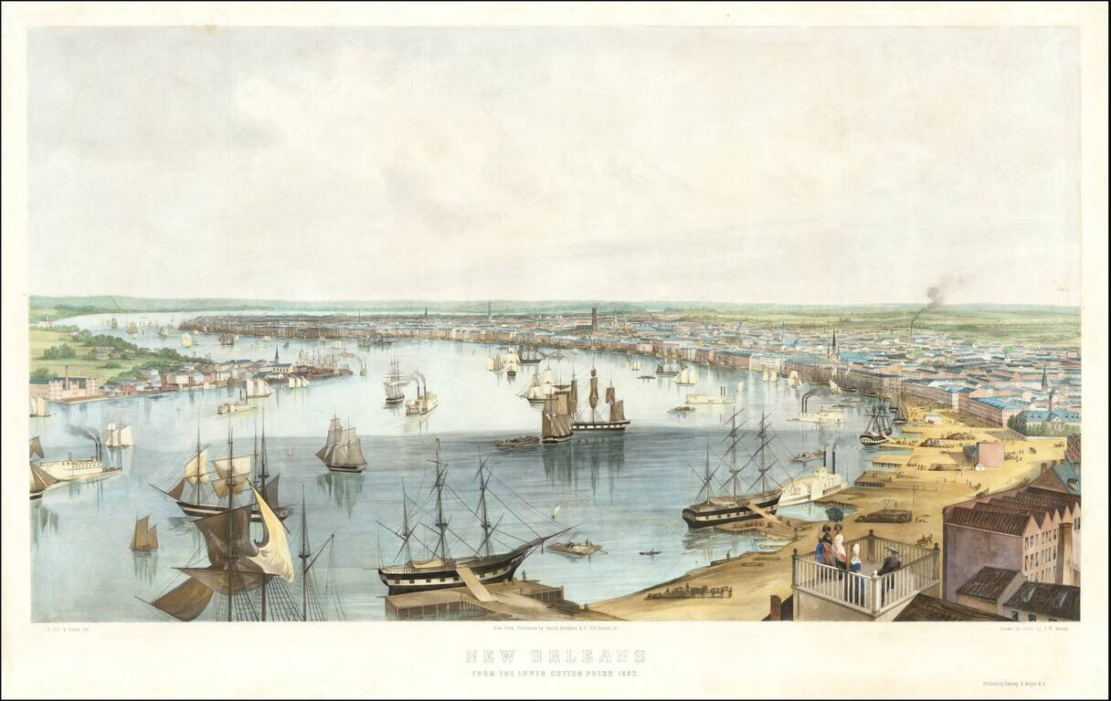 New Orleans From The Lower Cotton Press 1852