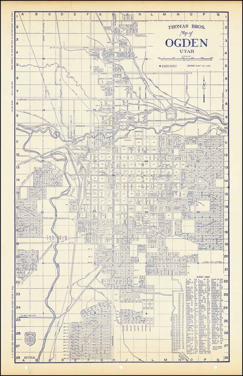 Thomas Bros. Map of Provo City, Utah  (Ogden on Verso)
