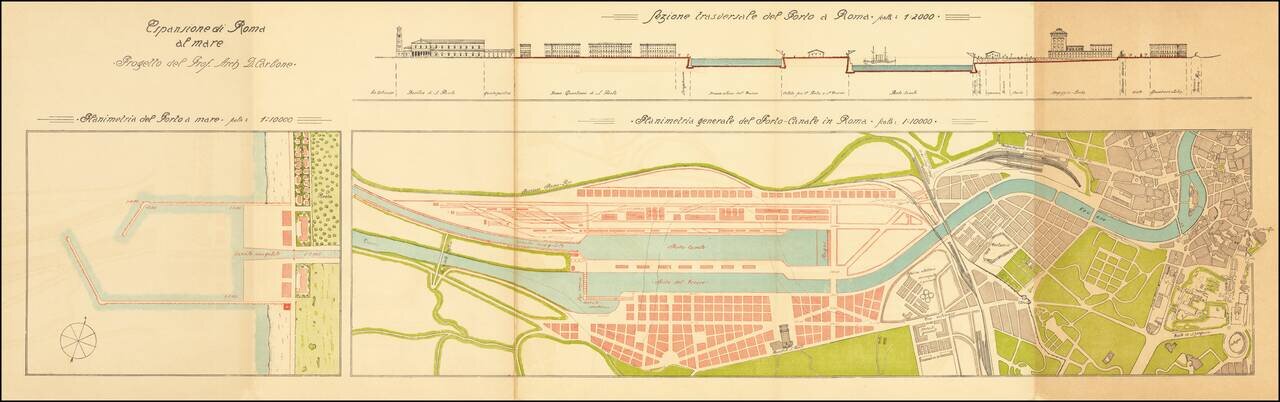[Expanding Rome To the Sea]   Progetto per l'espansione di Roma al Mare dell'architetto Dario Carbone