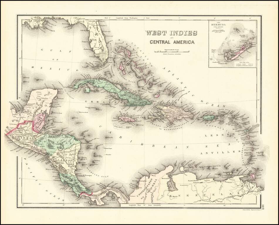 West Indies and Central America [Bermuda inset]