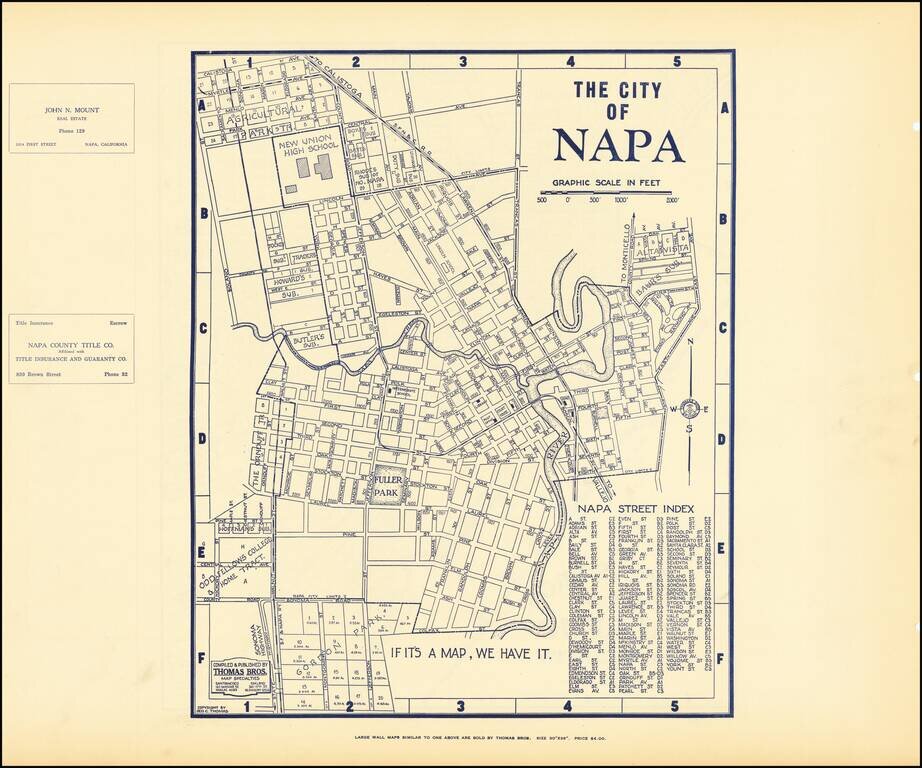 Map of the City of Napa (and) Vallejo and Vicinity