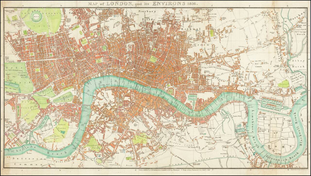 Map of London and its Environs 1816.