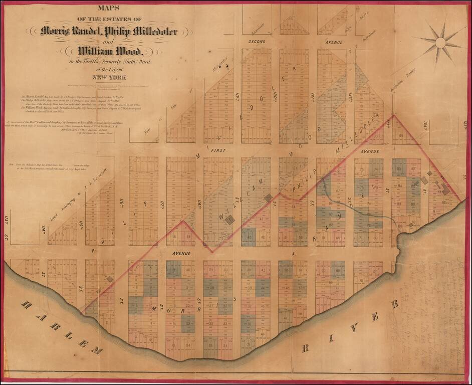 Maps of the Estates of Morris Randel, Philip Milledoler and William Wood.  in the Twelfth (formerly Ninth) Ward of the City of New York