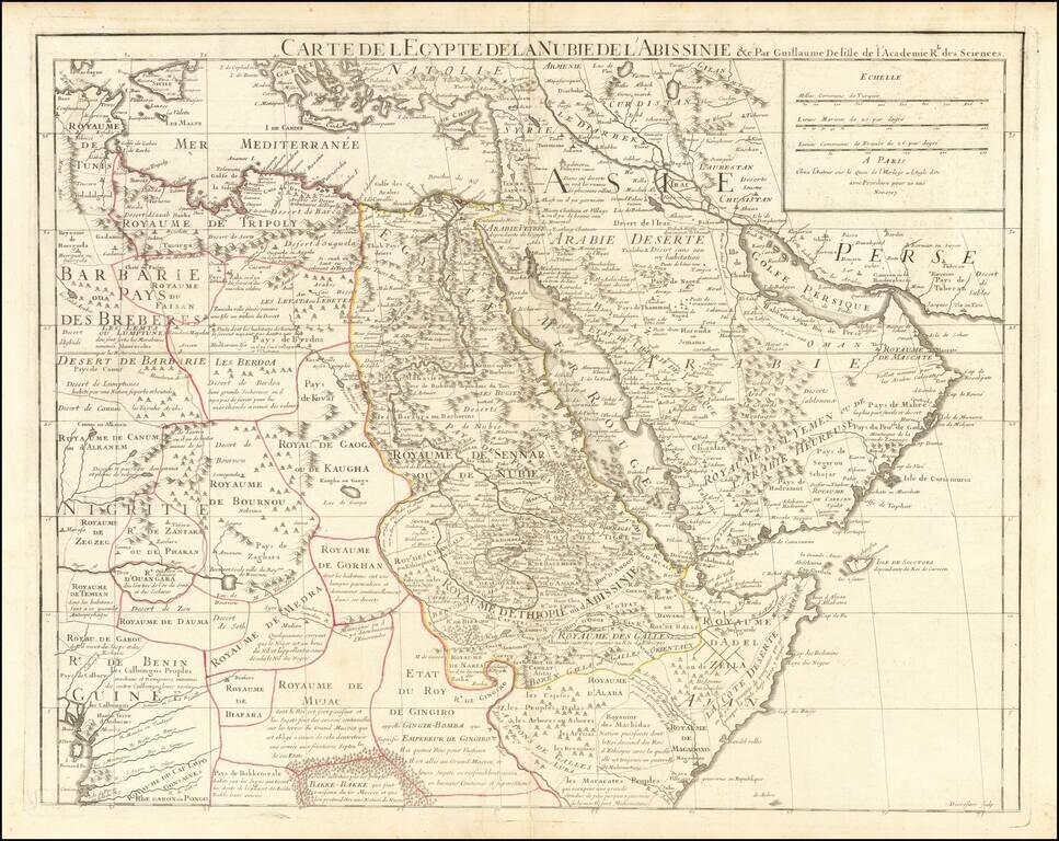 Carte De L'Egypte De La Nubie De L'Abissinie . . . 1707