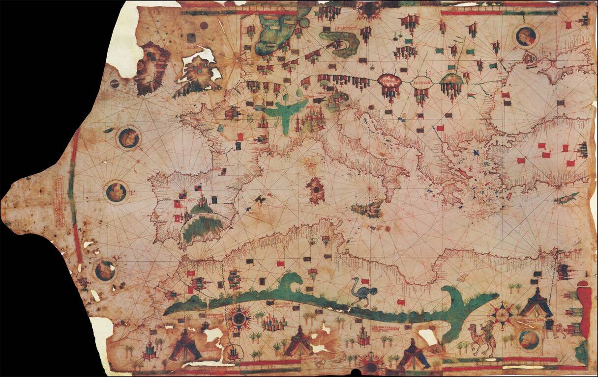 [Facsimile - 15th Century Portolan Sea Chart] Portolan des Iehuda ben Zara