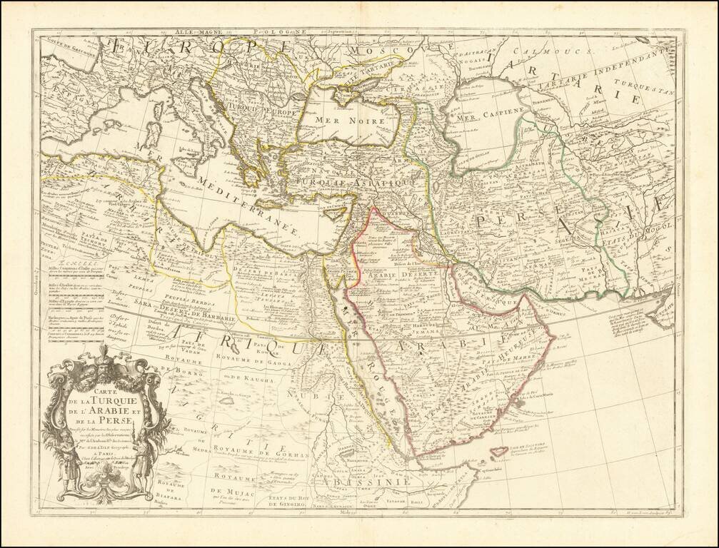 Carte De La Turquie De L'Arabie et De La Perse . . . 1701