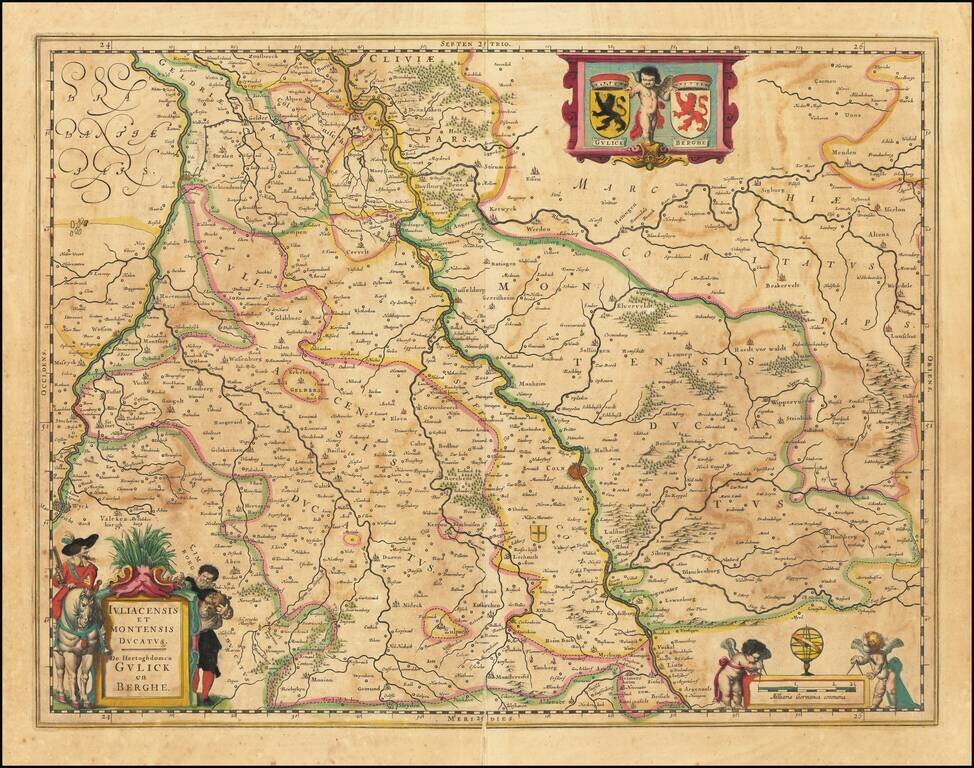 Iuliacensis et Montensis Ducatus. De Hertoghdomen Gulick en Berghe.
