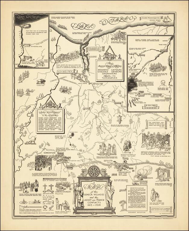 A Map of the Seneca Villages and the Jesuit and French Contacts 1615-1708