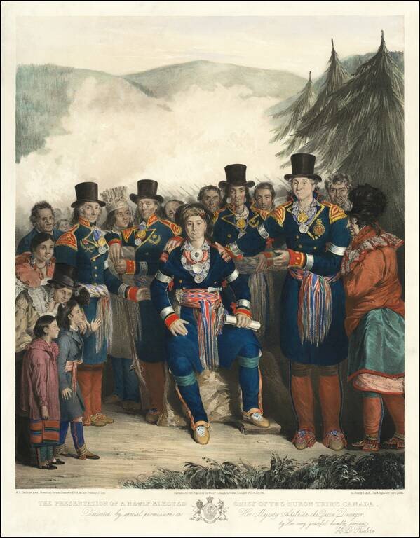 The Presentation of a Newly Elected Chief of the Huron Tribe, Canada