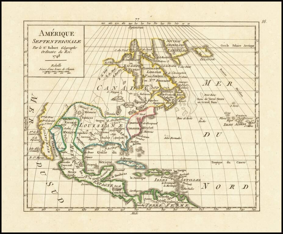 Amerique Septentrionale Par le St. Robert Geographe . . . 1748