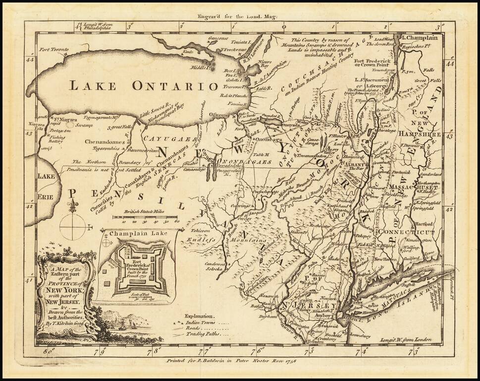A Map of the Eastern part of the Province of New York, with part of New Jersey - &c. -- Drawn from the best Authorities . . .