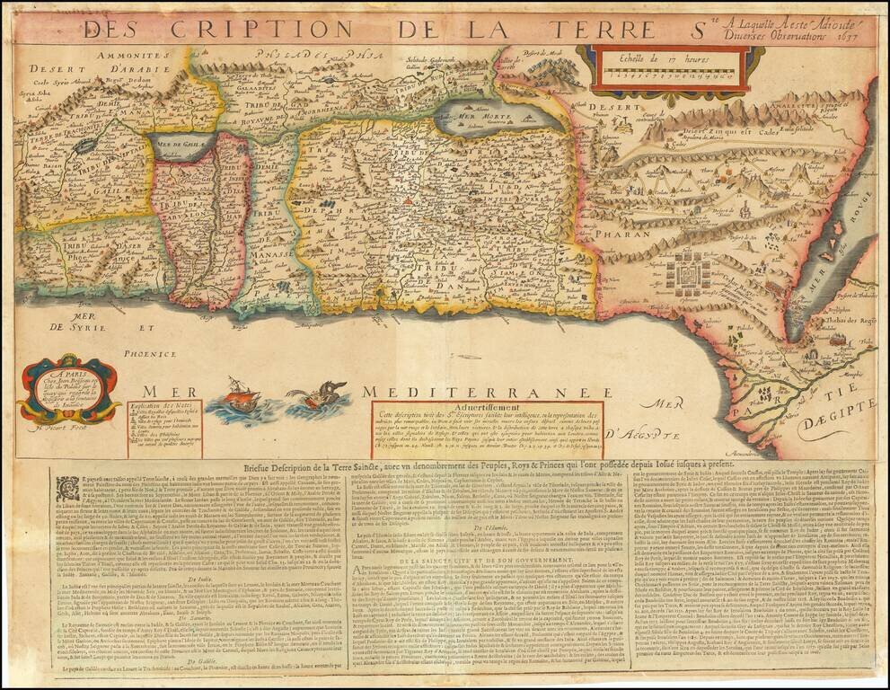 Description De La Terre Ste. A Laquelle Aeste Adioute Diverses Observations 1637
