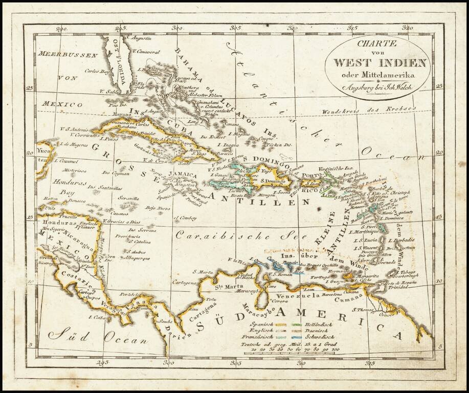 Charte von West Indien oder Mittelamerika