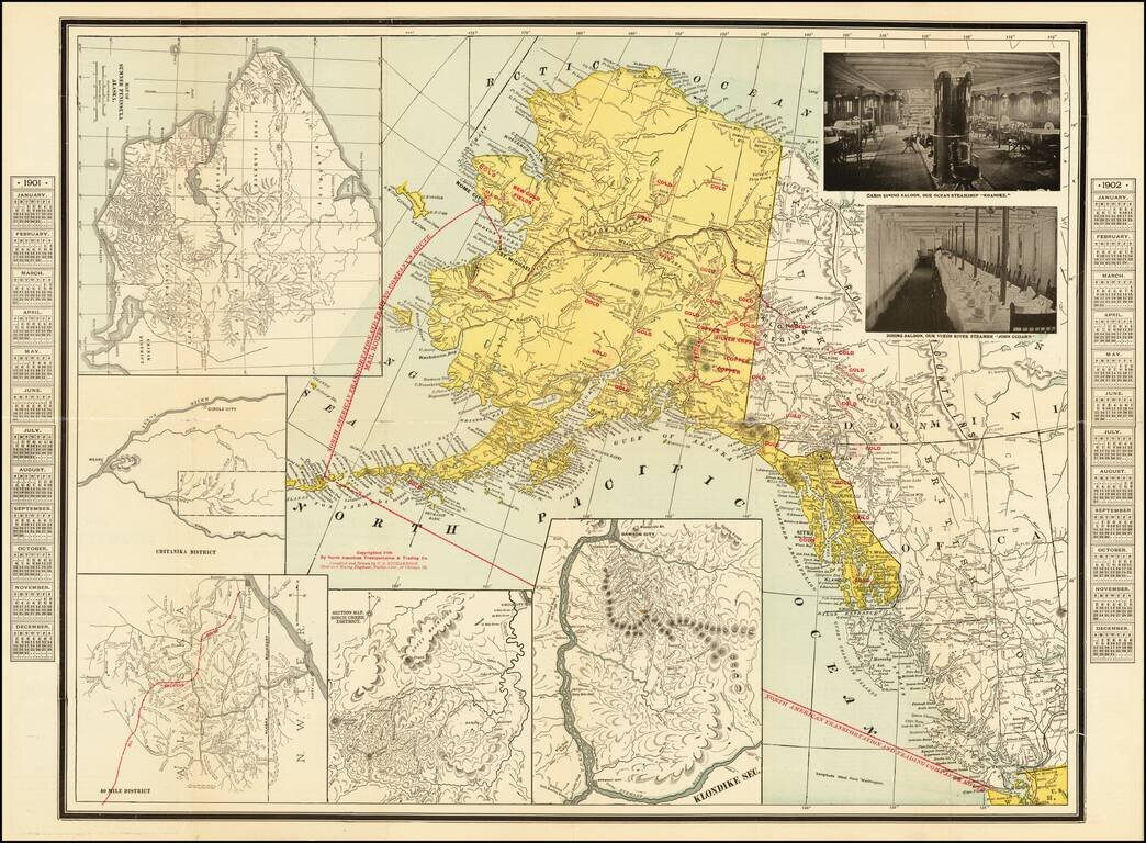 [Map of Alaska Gold Rush Regions --  Chitanika District / 40 Mile District /  Birch Creek District  /  Klondike ]  To The Gold Fields of Alaska and Yukon Territory