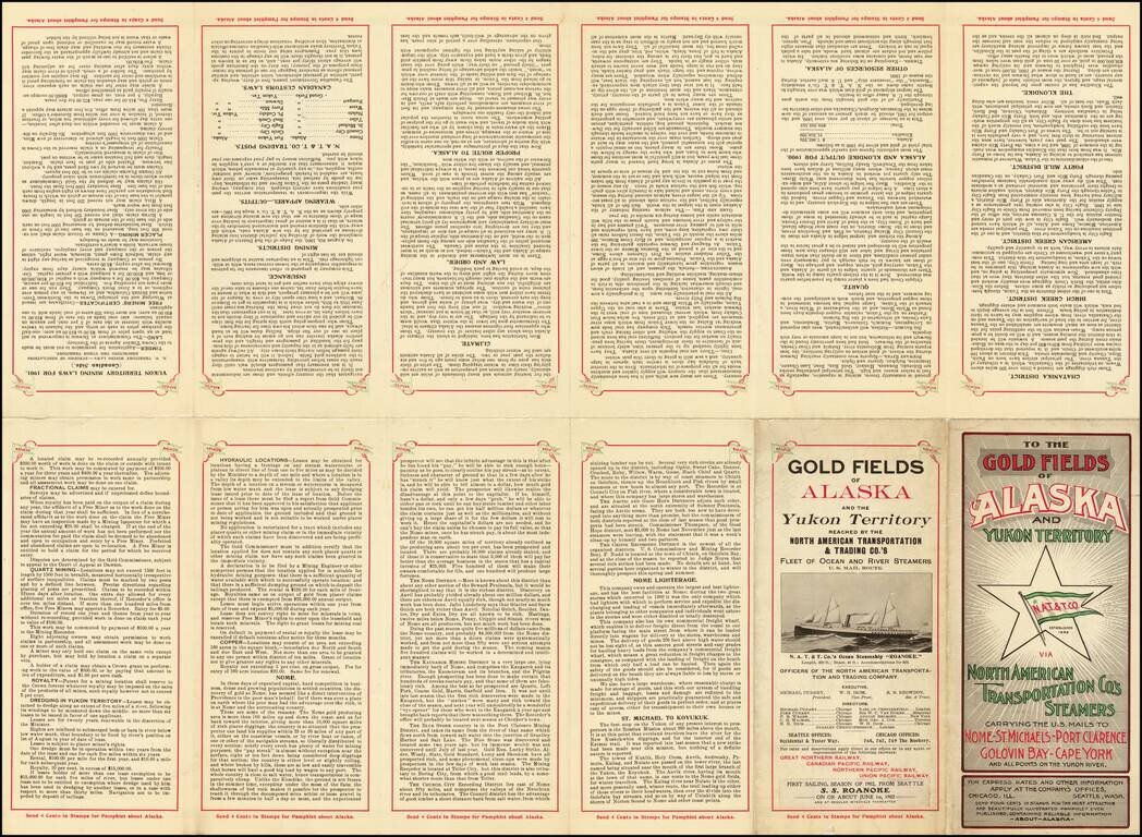 [Map of Alaska Gold Rush Regions --  Chitanika District / 40 Mile District /  Birch Creek District  /  Klondike ]  To The Gold Fields of Alaska and Yukon Territory