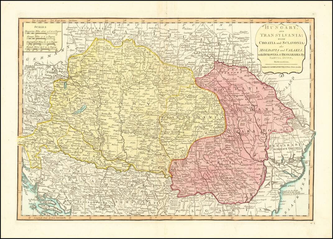 Hungary and Transilvania; with Croatia and Sclavonia: also Moldovia and Valakia with Bukovina & Bessarabia By Samuel Dunn . . .