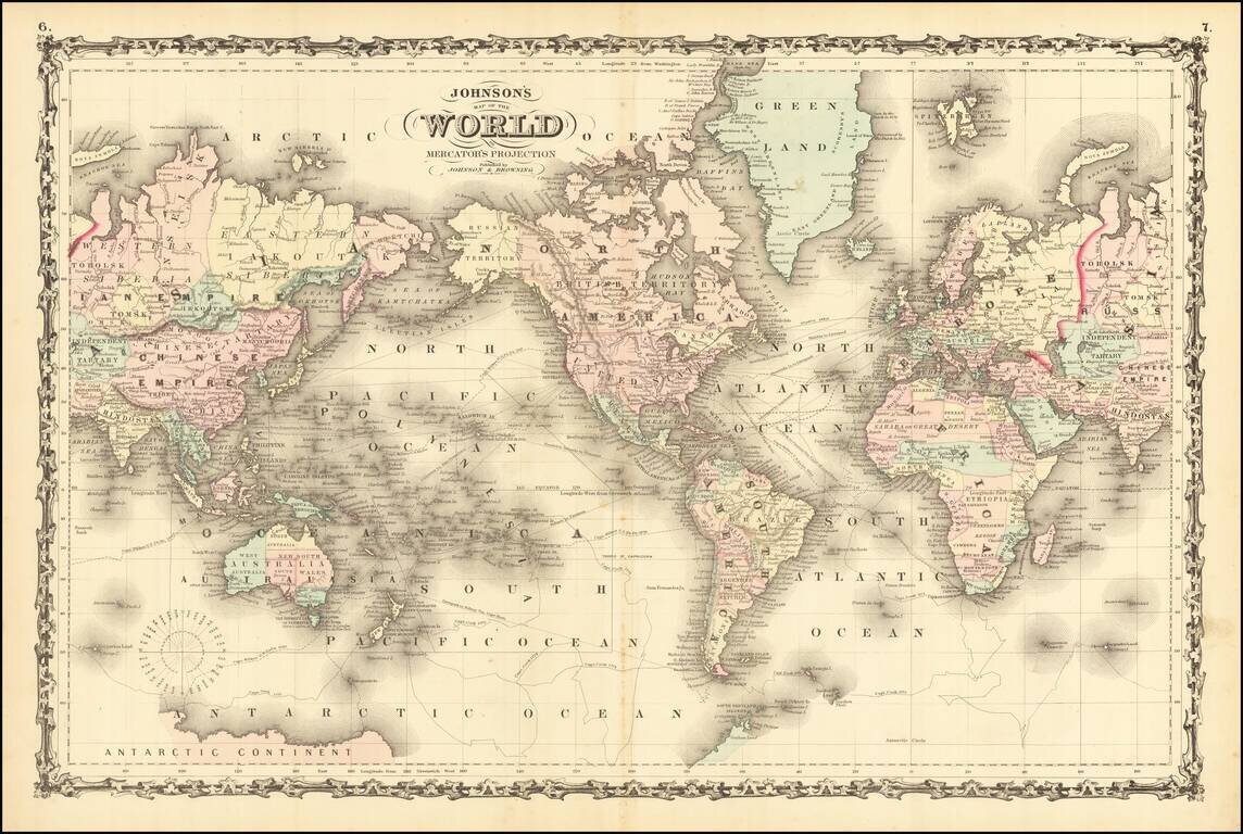 Johnson's Map of the World on Mercator's Projection . . .
