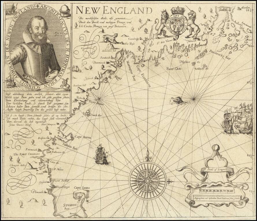 New England. Die Mercklichsten Dheile, also Genennet durch den Durchl: und Mechtigen Prinzen und H.H. Carolus, Prinzen von Gross Britannien