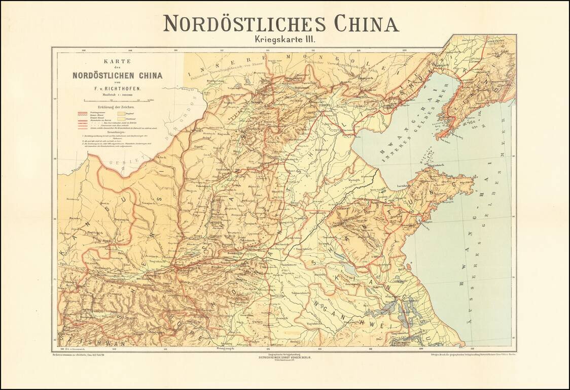 [Rare Set of Boxer Rebellion Maps]  Boxer-Aufstand in China.  Karte der weiteren Umgebungen von Peking und Tientsin von F. von Richthofen . . .  [with] Provinz Tschi-Li, Tientstin und Peking mit Umgebung von Dr. O.F. von Mollendorf . . .  [and]  Nordostli