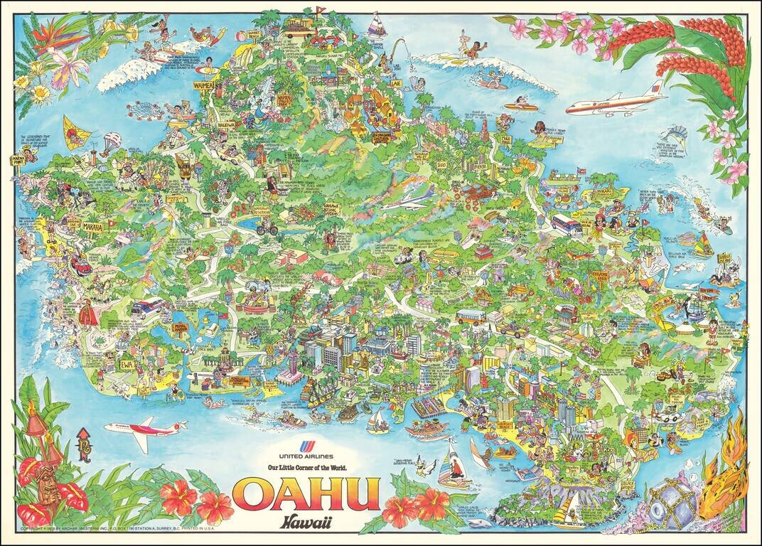 (Oahu)  United Airlines  Our Little Corner of the World.  Oahu Hawaii.