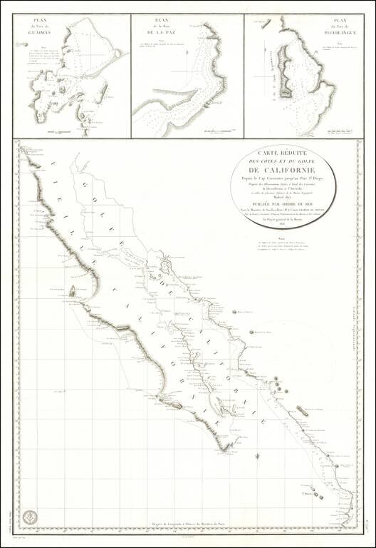 Carte Reduite Des Cotes et du Golfe De Californie Depis le Cap Corrientes jusqu'au Port St. Diego . . . 1826