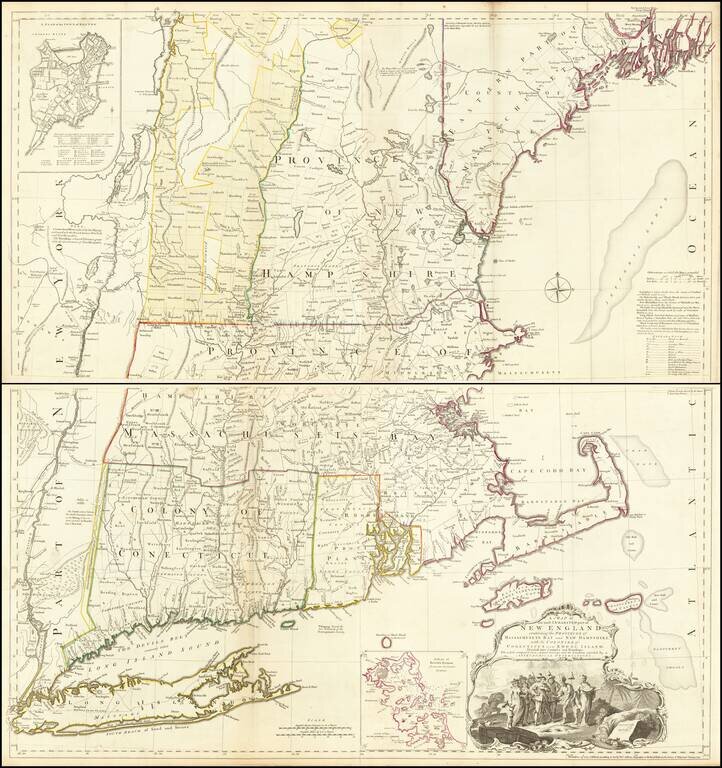 A Map Of The Most Inhabited Part Of New England Containing The Provinces Of Massachusets Bay and New Hampshire. With the Colonies of Conecticut and Rhode Island . . . 1774