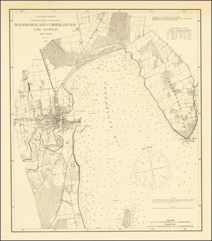 Plattsburgh and Cumberland Bay Lake Champlain New York 1873