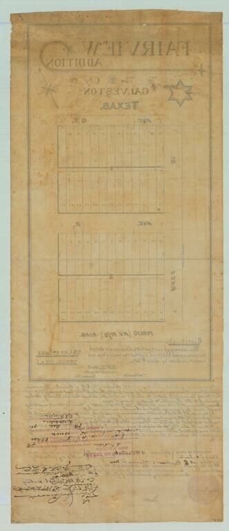 Fairview Addition To The City of Galveston Texas.