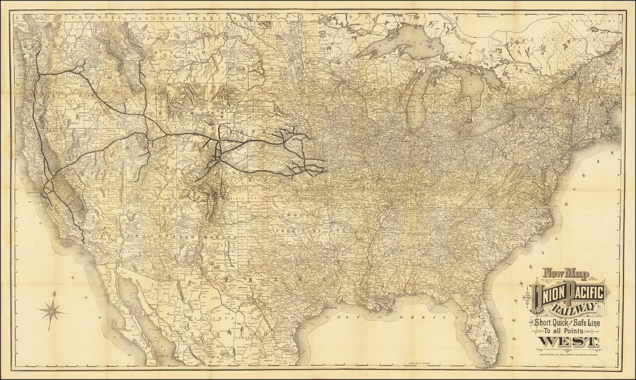 New Map of the Union Pacific Railway The Short Quick and Safe Line To All Points West
