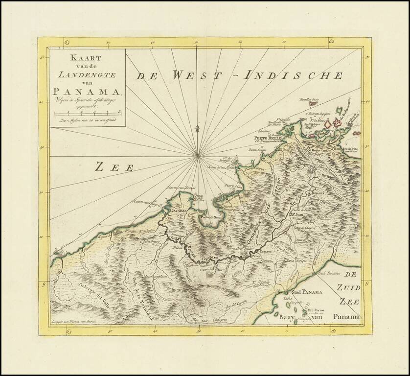 Kaart van de Landengte van Panama . . .