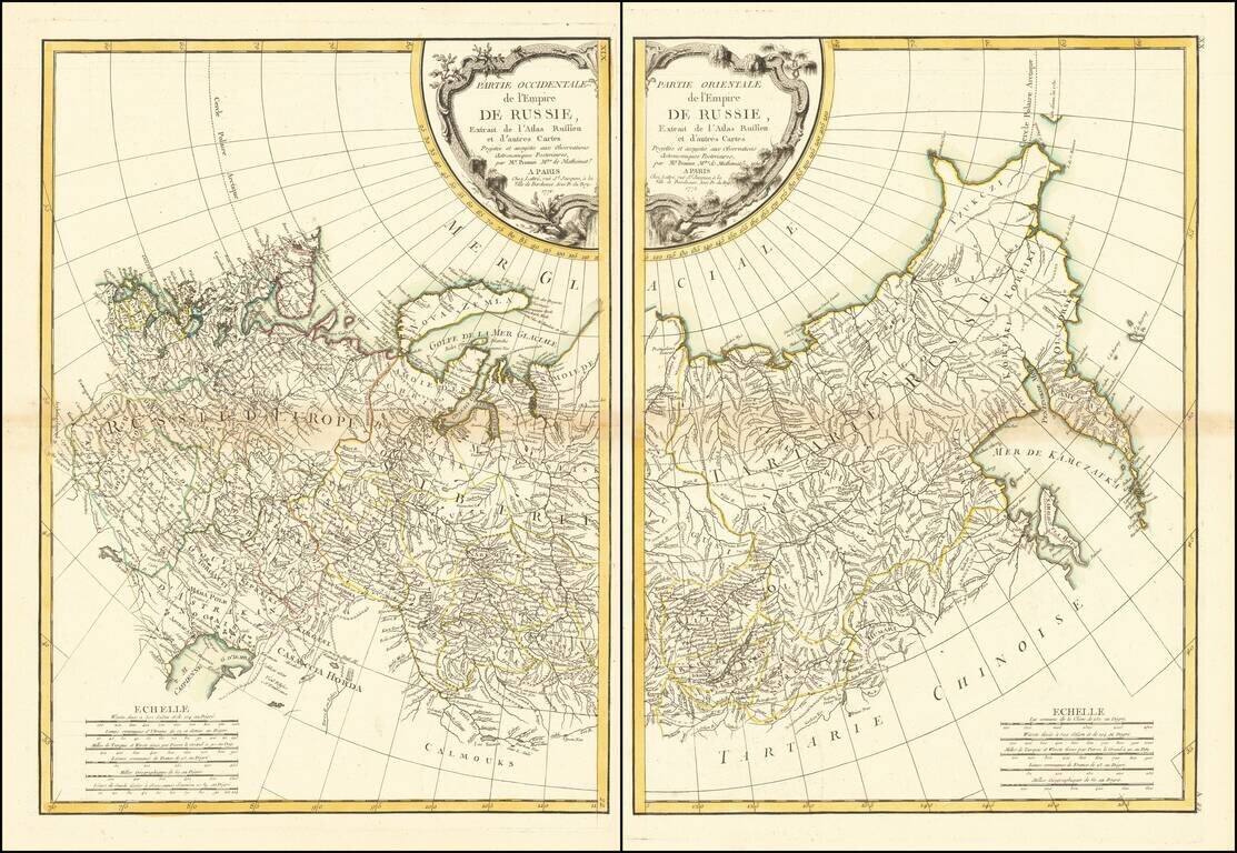 Partie Occidentale de l'Empire De Russie, Extrait de l'Atlas Russien et D'autres Cartes . . . 1771 (with) Partie Orientale de l'Empire De Russie, Extrait de l'Atlas Russien et D'autres Cartes . . . 1771